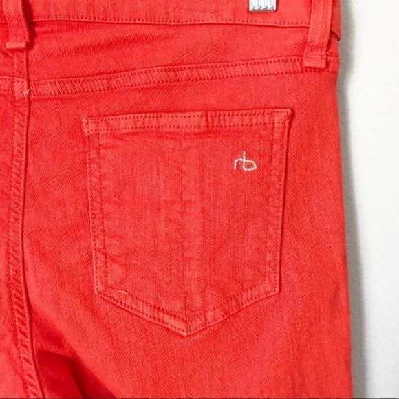 Rag & Bone Zipper Capri Crop Jeans Sz 27 Orange - Picture 7 of 10